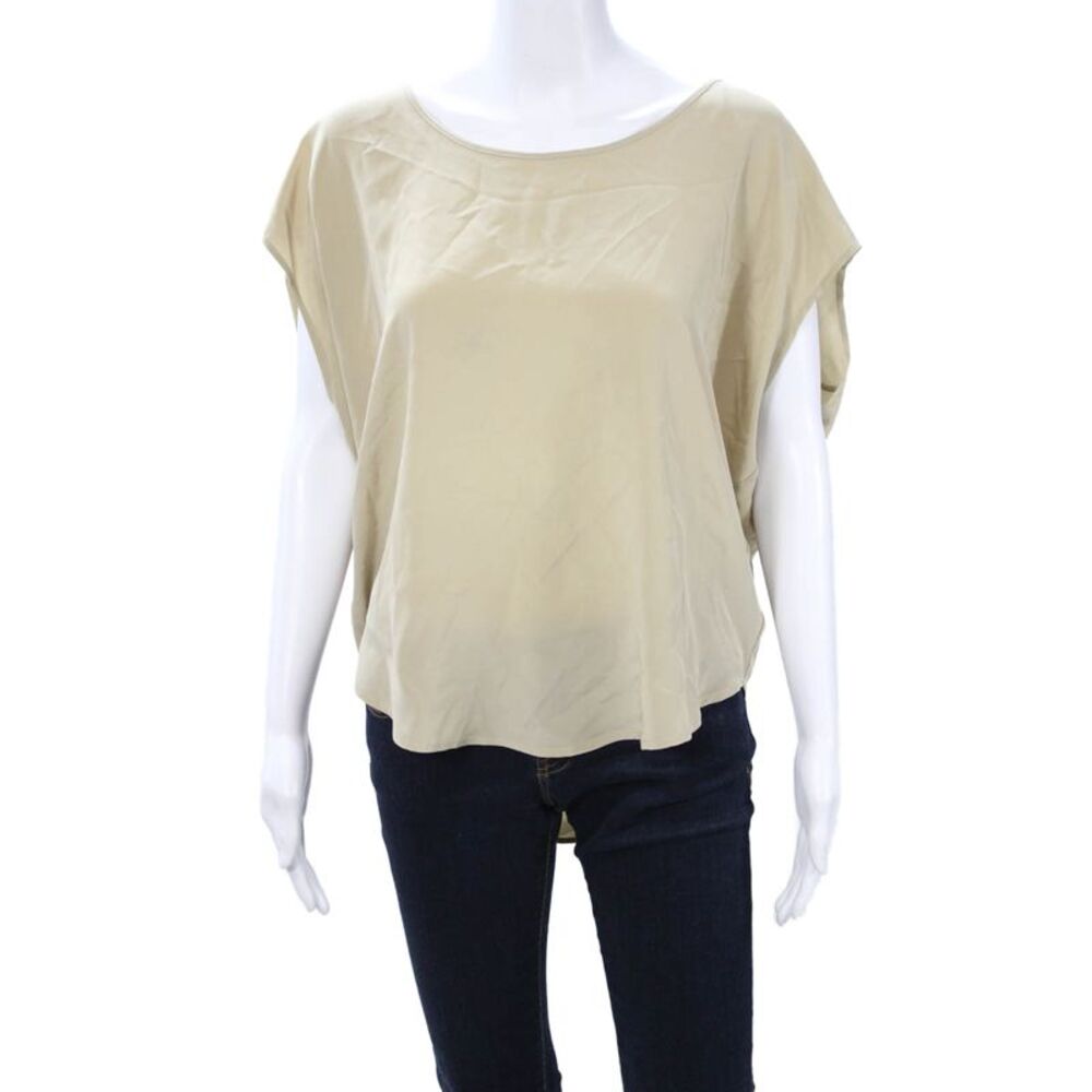 Emerson Thorpe Women Basic Sleeveless Round Neck Micromodal Blouse Beige Size S